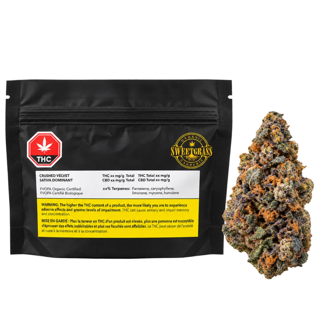 Sweetgrass Organic Cannabis – Crushed Velvet Petites Flower Lto – 3.5g