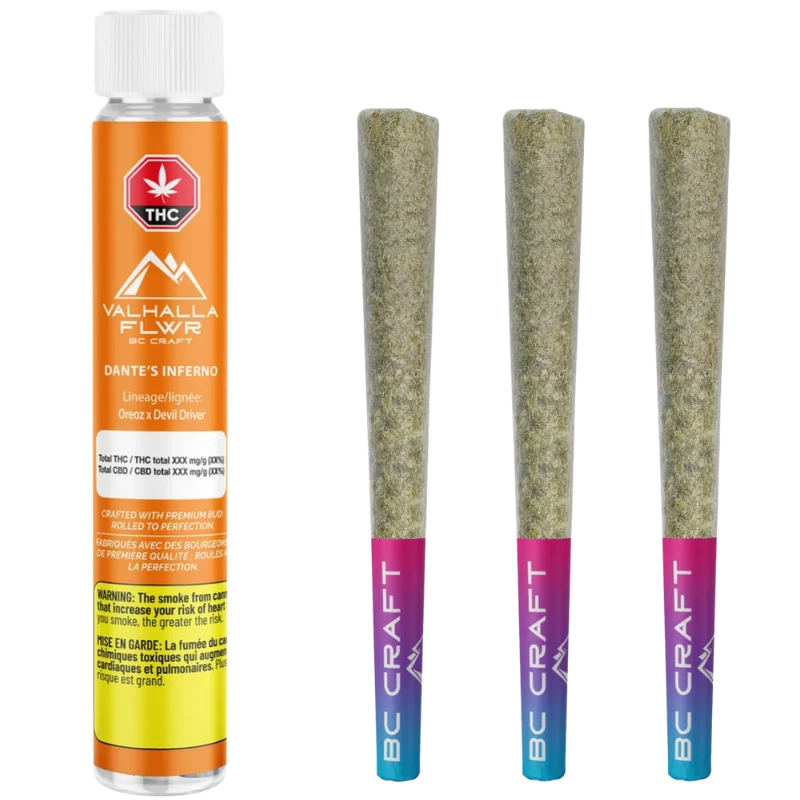 Valhalla Flwr – Dante’S Inferno Pre-Rolls – 1.5g